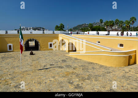 Historische spanische Festung und Museum in Acapulco, Mexiko. Fort San Diego in der Altstadt von Acapulco. Stockfoto