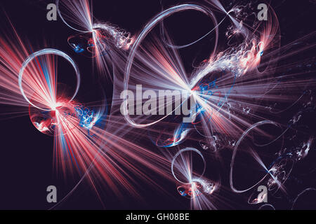 Fraktalbild von bunten Linien, helle Balken aus bunten Elementen erstellen. Stockfoto