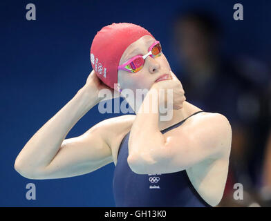 Hannah Miley von Großbritannien konkurriert in der Frauen 400 m einzelnen Medley Hitze während der Schwimmwettkämpfe der Rio 2016 Olympischen Spiele im Olympiastadion Aquatics, in Rio De Janeiro, Brasilien, 6. August 2016. Foto: Michael Kappeler/dpa Stockfoto