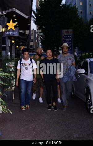 Seoul, Korea. 7. August 2016. Tongseok Ma und SooYoung besucht die Ende Zeremonie der Steuer Tam 38 in Seoul, Korea am 7. August 2016. (China und Korea Rechte heraus) © TopPhoto/Alamy Live-Nachrichten Stockfoto