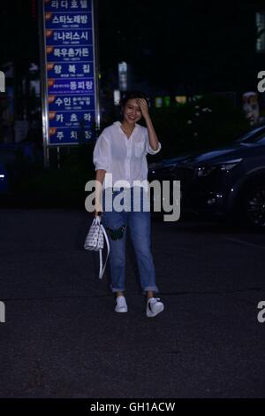 Seoul, Korea. 7. August 2016. Tongseok Ma und SooYoung besucht die Ende Zeremonie der Steuer Tam 38 in Seoul, Korea am 7. August 2016. (China und Korea Rechte heraus) © TopPhoto/Alamy Live-Nachrichten Stockfoto