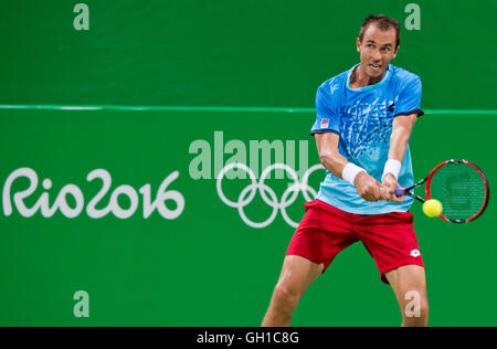 Rio De Janeiro, Brasilien. 7. August 2016. Lukas Rosol der Tschechischen Republik verlor das Match gegen Benoit Paire Frankreich bei den Olympischen Spielen 2016 in Rio De Janeiro, Brasilien, Sonntag, 7. August 2016. Bildnachweis: Vit Simanek/CTK Foto/Alamy Live-Nachrichten Stockfoto