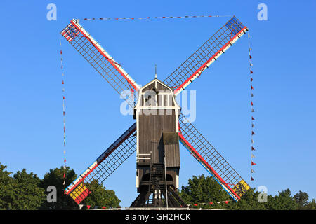 Saint John's Haus Mühle (1770) in Brügge, Belgien Stockfoto