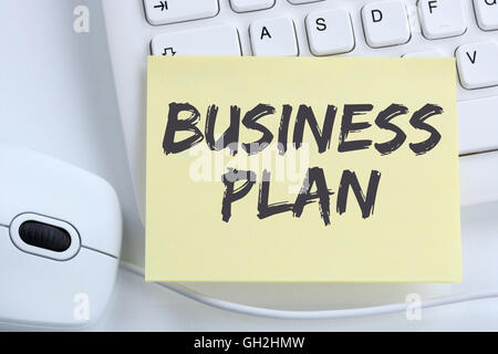 Business Plan Analyse Strategie Erfolg Unternehmen Büro Computer-Tastatur Stockfoto