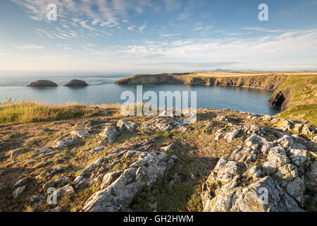 Traeth Llyfyn in der Nähe von Abereiddy blaue Lagune an der Küste von Pembrokeshire in Wales Stockfoto