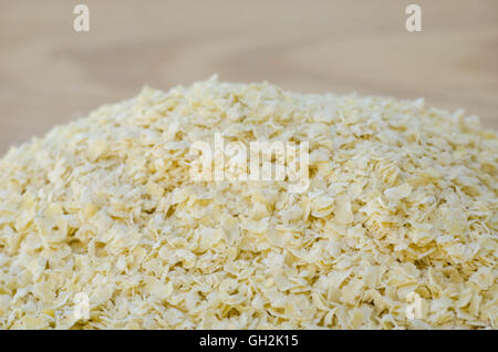 Closeup, Haufen von Hefeflocken Stockfoto