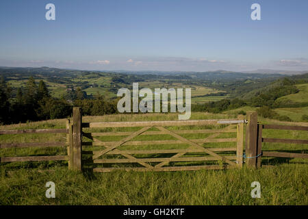 Ansicht Nordost Towy Tal von Paxtons Turm gesehen Stockfoto
