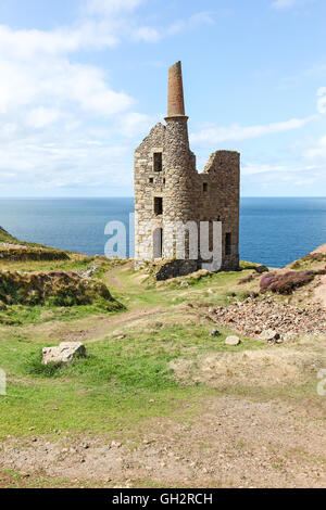 Westen Wheal Owles Zinn und Kupfer mine Maschinenhaus auf Botallack Cornwall England UK Stockfoto