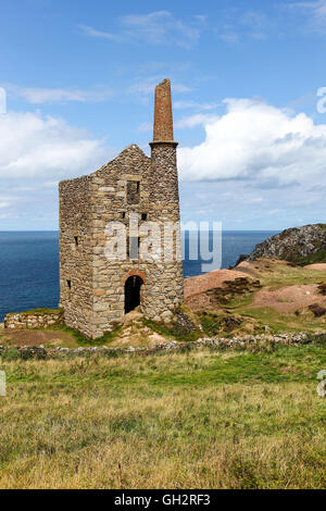 Westen Wheal Owles Zinn und Kupfer mine Maschinenhaus auf Botallack Cornwall England UK Stockfoto