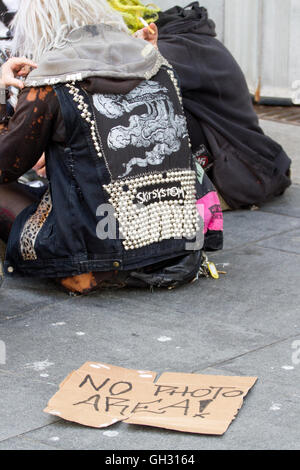 Kein Foto-Bereich, Abgrenzung Zone an der Rebellion Festival in Blackpool, Lancashire, UK Stockfoto