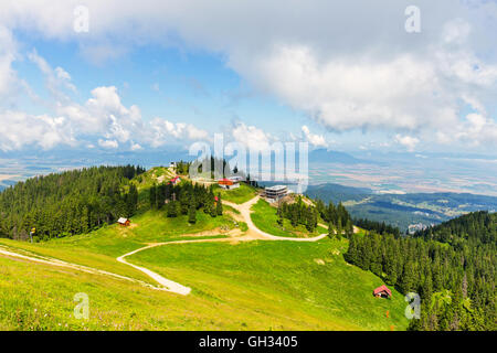 Blick vom Postavarul-massiv, Poiana Brasov, Rumänien Stockfoto