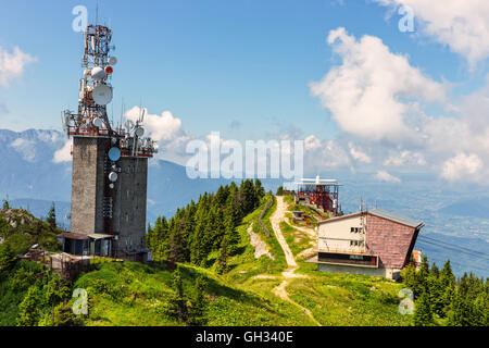 Blick vom Postavarul-massiv, Poiana Brasov, Rumänien Stockfoto