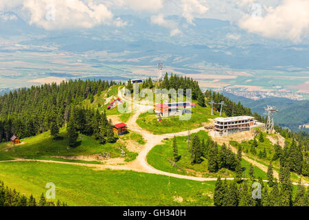 Blick vom Postavarul-massiv, Poiana Brasov, Rumänien Stockfoto