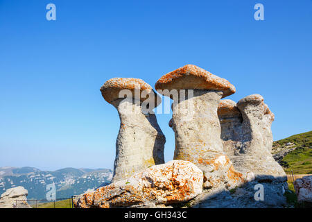 Babele - geomorphologische felsigen Strukturen im Bucegi Gebirge, Rumänien Stockfoto