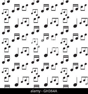 Monochrome Musik Kunst Musterdesign. Musik Hinweis Vektor, Abbildung des sound-Kulisse Stockfoto