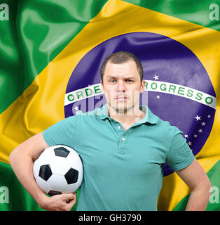 Stolz auf Fußball-Fan von Brasilien Stockfoto