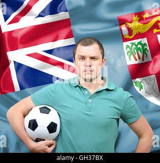 Stolz auf Fußball-Fan von Fidschi Stockfoto