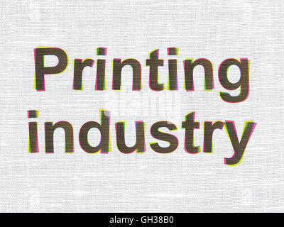 Manufacuring Konzept: Druckindustrie auf Stoff Textilhintergrund Stockfoto