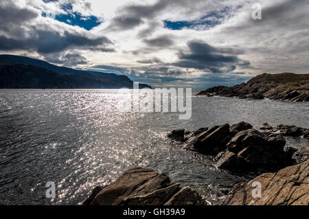 Blick nach Westen vom Loughros Punkt, Ardara, County Donegal, Irland Stockfoto