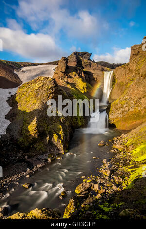 Wasserfall in Skoga Fluss in Island Stockfoto