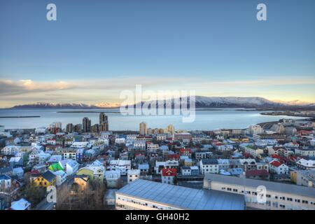 Erhöhten Blick über abfließt, Island Stockfoto