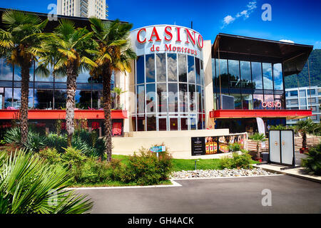 Seeblick von der Casino von Montreux, Kanton Waadt, Genfer See, Schweiz Stockfoto