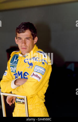 Ayrton Senna. Grand Prix von San Marino 1987 Stockfoto