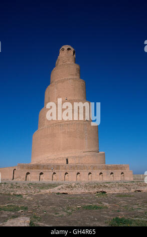 Geographie/Reisen, Irak, Spirale Minarett der Großen Moschee (Jami al-Kabir), Samarra, Additional-Rights - Clearance-Info - Not-Available Stockfoto