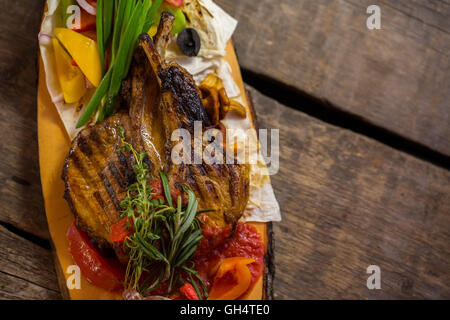 Fleisch in dünne Pita. Stockfoto