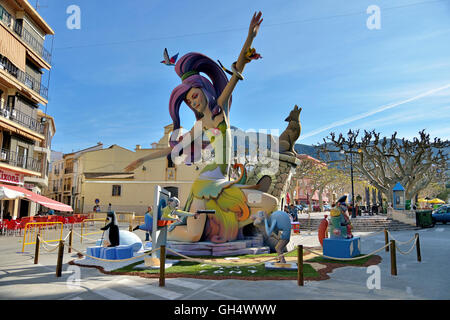 Geographie/Reisen, Spanien, Falla Figuren mit Pappmaché im Falles Zeremonien, Spring Festival in der Region um Valencia, Pego, Provinz Alicante, Additional-Rights - Clearance-Info - Not-Available Stockfoto