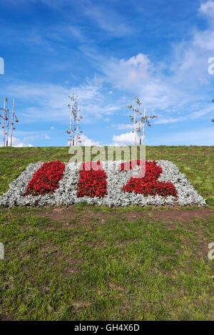 Notrufnummer 112 in Blumen Stockfoto