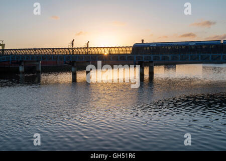 Sunset Bridge, Belfast Stockfoto