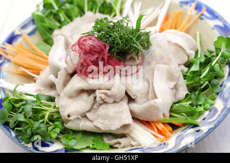 Rei Shabu, kalte Schweinefleisch Salat, japanische Sommer-Kulinarium Stockfoto