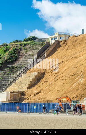 Seilbahn-Station in Bournemouth. Website einer jüngsten Klippe Zusammenbruch Stockfoto