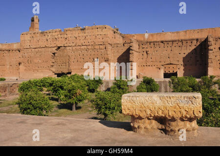 Geographie/Reisen, Marokko, Baadi Palast, Marrakesch, Afrika, Additional-Rights - Clearance-Info - Not-Available Stockfoto