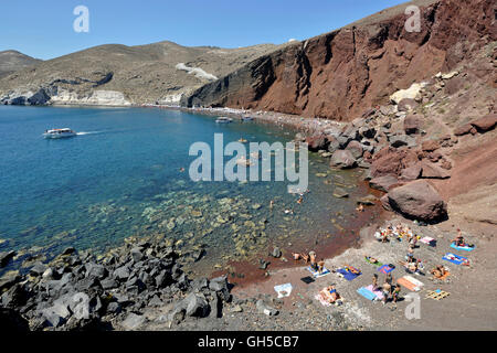 Geographie/Reisen, Griechenland, Red Beach, Kókkini Ámmos, in der Nähe von Akrotiri, Santorini, Kykladen, griechische Inseln, Additional-Rights - Clearance-Info - Not-Available Stockfoto