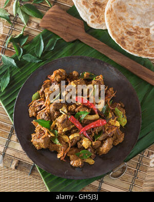 Kerala Rind braten. Rindfleisch Ularthiyathu. Indien-Essen Stockfoto