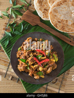 Kerala Rind braten. Rindfleisch Ularthiyathu. Indien-Essen Stockfoto