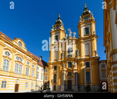 Melk: Melk Abbey Kloster: Kirche, Österreich, Niederösterreich, Niederösterreich, Wachau Stockfoto