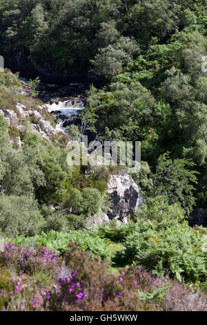 Fällt der Kirkaig auf dem Fluss Kirkaig unter Fionn Loch unten Suilven in der Nähe von Lochinver Assynt Sutherland Schottland Stockfoto