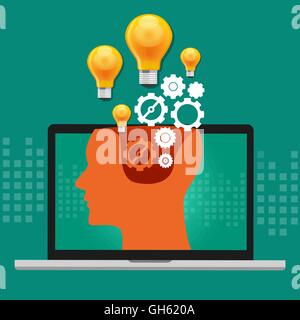 Ki künstliche Intelligenz Computertechnologie menschenähnliche Roboter Gehirn erstellen Stock Vektor