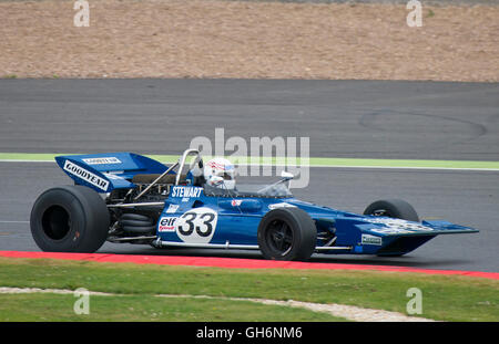 John Delane fahren Tyrrell 001 in die FIA Masters historische Formel1-Rennen bei der 2016 Silverstone Classic Veranstaltung, England, UK Stockfoto