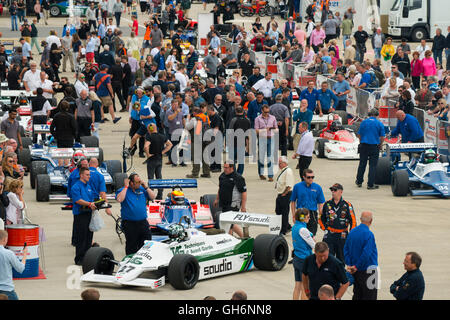 Mike Williams FW07D, Meister FIA historische Formel-1 Rennen, Wrigley, 2016 Silverstone Classic Veranstaltung, England. Stockfoto