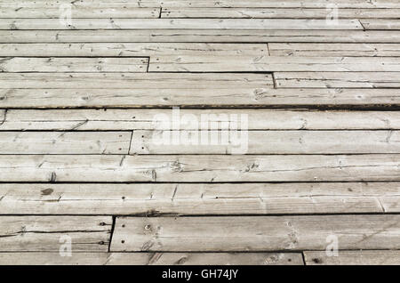 Ungefärbt alten grauen Holzboden. Hintergrundtextur Foto Stockfoto