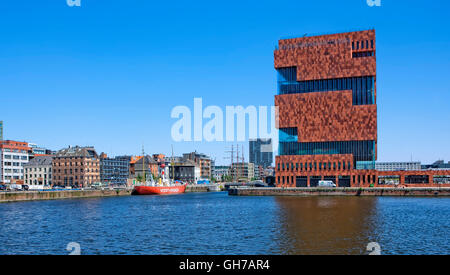 Museum Aan De Stroom (MAS) in Antwerpen, Belgien Stockfoto