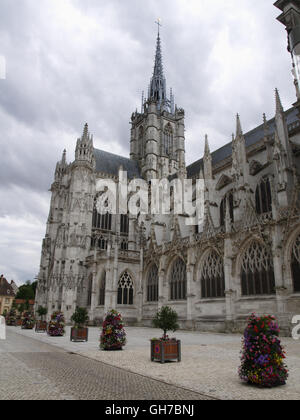 Nordfassade von Evreux Kathedrale obere Normandie Frankreich Stockfoto