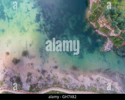 Blue Laggon sehen von oben im alten Sand mir in Polen. Stockfoto