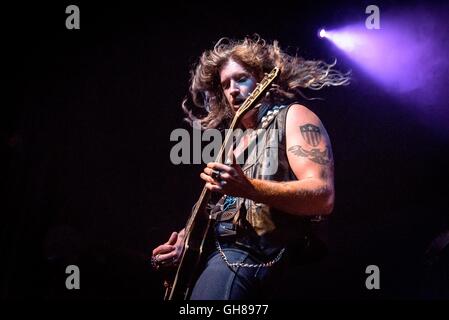 Toronto, Ontario, Kanada. 8. August 2016. US-amerikanische Hard-Rock-Sänger, Songwriter und Gitarrist aus dem Bundesstaat Wisconsin eröffnet JARED JAMES NICHOLS für Zakk Wylde Buch der Schatten II Tour im Phoenix Theatre in Toronto. © Igor Vidyashev/ZUMA Draht/Alamy Live-Nachrichten Stockfoto