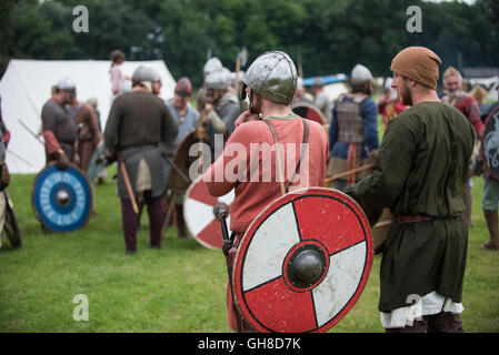 Wikinger Reenactment der Schlacht. Muster Stockfoto