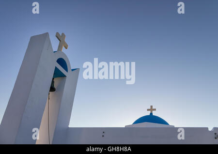 Detail einer Kirche in Ano Koufonisi Insel, Kykladen, Griechenland Stockfoto